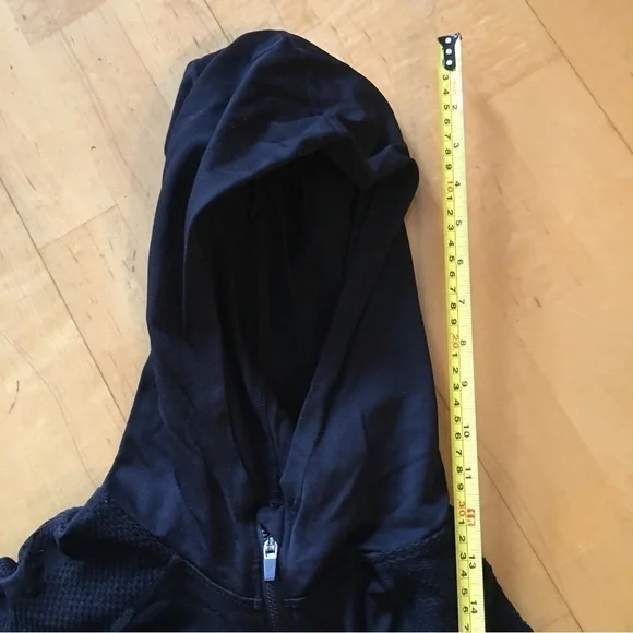 Fabletics Full Zip Lightweight Hoodie, Thumbholes, Pockets, Black, XS - Picture 13 of 14